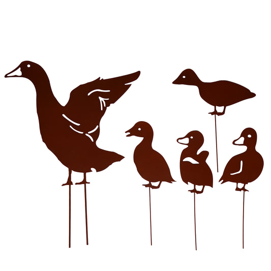Gartenstecker Entenfamilie im 5er Set