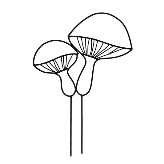 Metallkunst Gartenstecker Pilze als 2er Set in schwarz