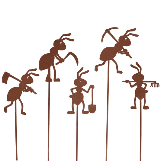 Gartenstecker Rost Ameisen Arbeiter 5er Set