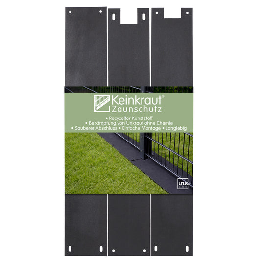 Keinkraut® Zaunschutz Unkrautschutz aus recyceltem Kunststoff schwarz