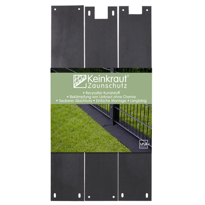 Keinkraut® Zaunschutz Unkrautschutz aus recyceltem Kunststoff schwarz 15x89 cm