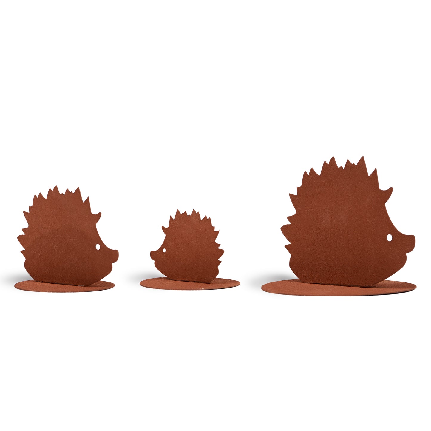 Aufsteller Igel in Schwarz oder Rost als 3er Set