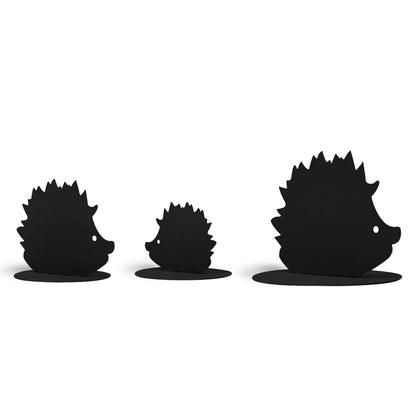 Aufsteller Igel in Schwarz oder Rost als 3er Set