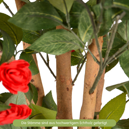 Kunstpflanze Kamelie Echtholzstamm in verschiedenen Größen