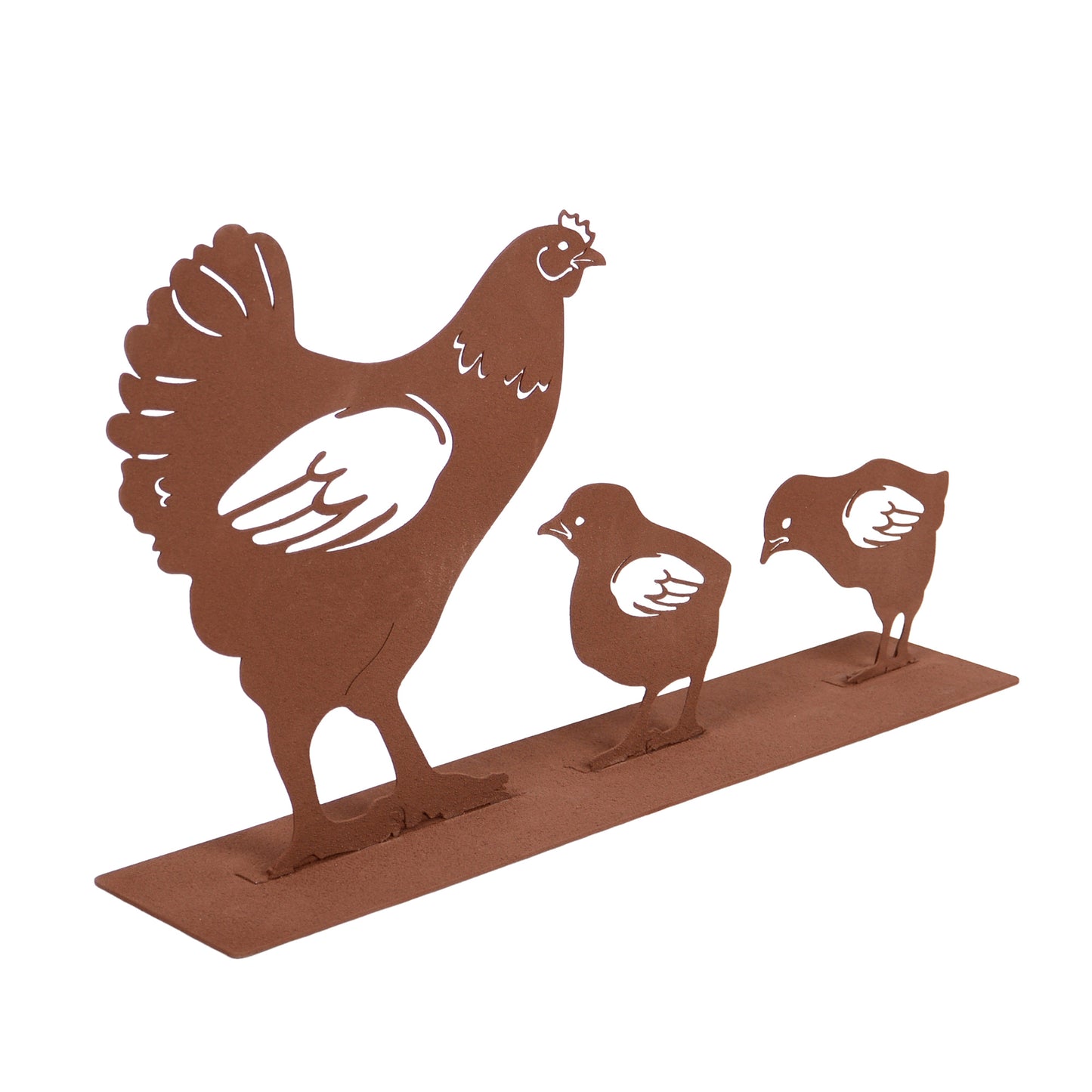 Aufsteller Hühnerfamilie Rost