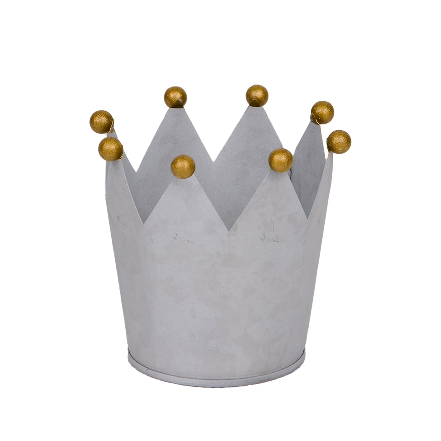 Krone Zink mit goldenen Kugeln - 3er Set, Rostoptik