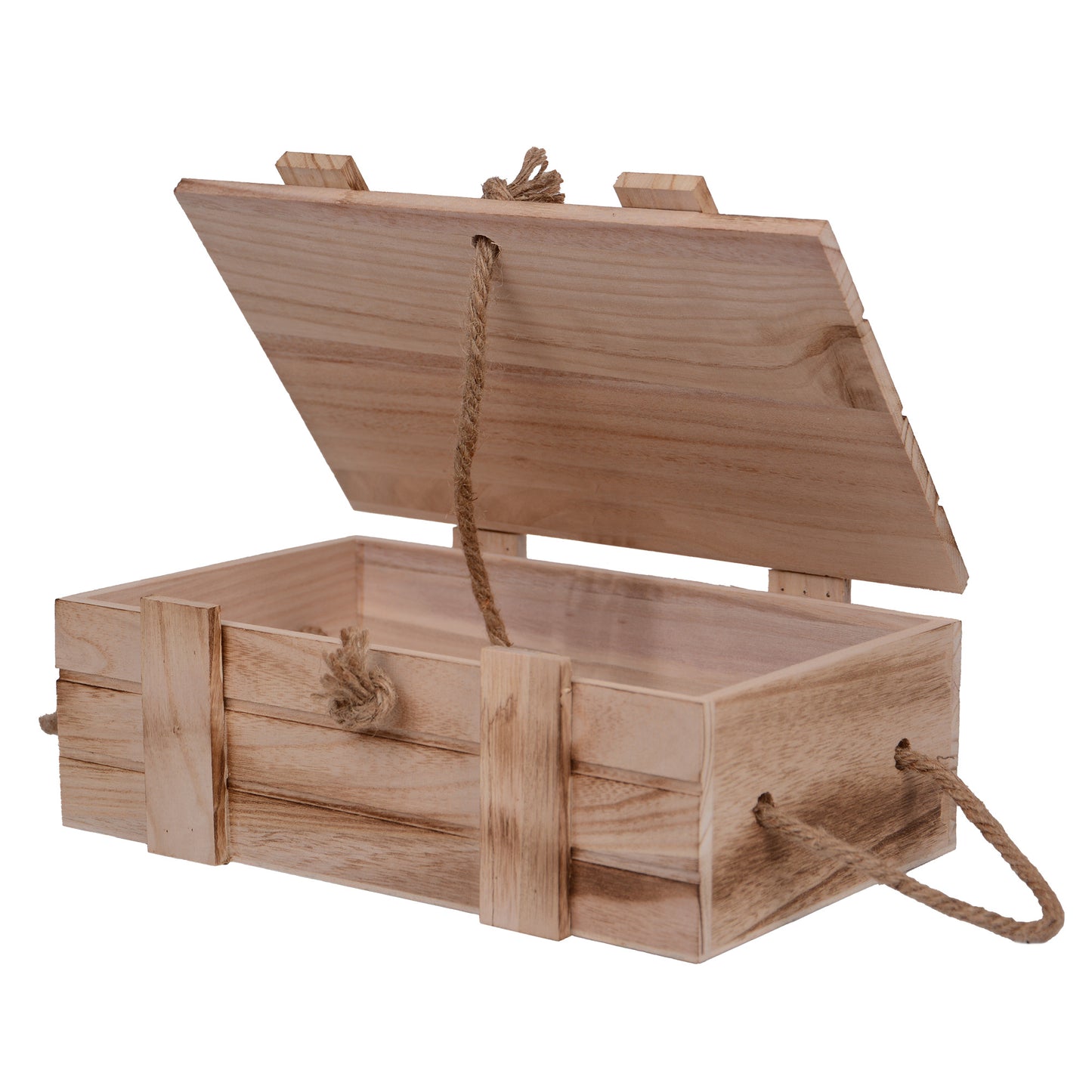 Holzkiste mit Deckel - groß, klein oder im 2er Set aus geflammtem Holz