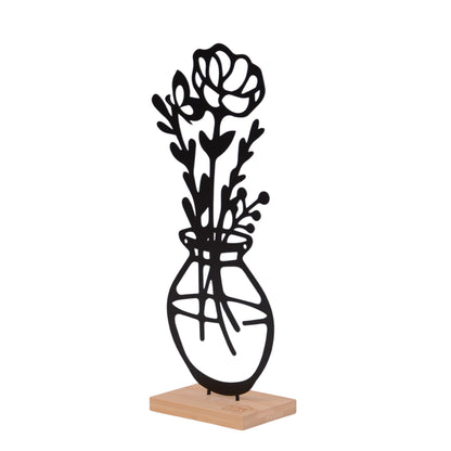 Aufsteller Vase mit Cosmea Blume in weiß oder schwarz