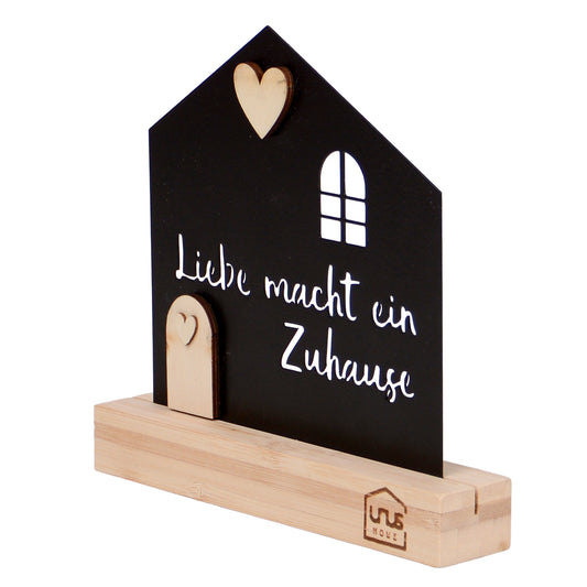 Aufsteller Haus mit Text "Liebe macht ein Zuhause"
