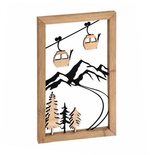Wandbild Moritz mit Bambus Rahmen Ski Resort