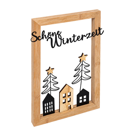 Wandbild Finja mit Bambus Rahmen " Schöne Winterzeit"