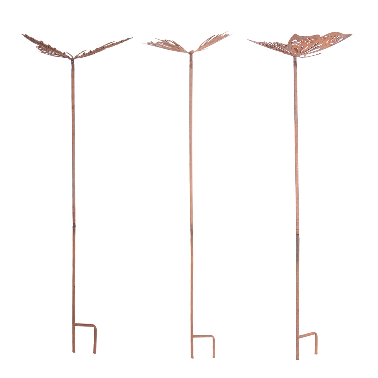 Gartenstecker Schmetterlinge 3er Set in Rost