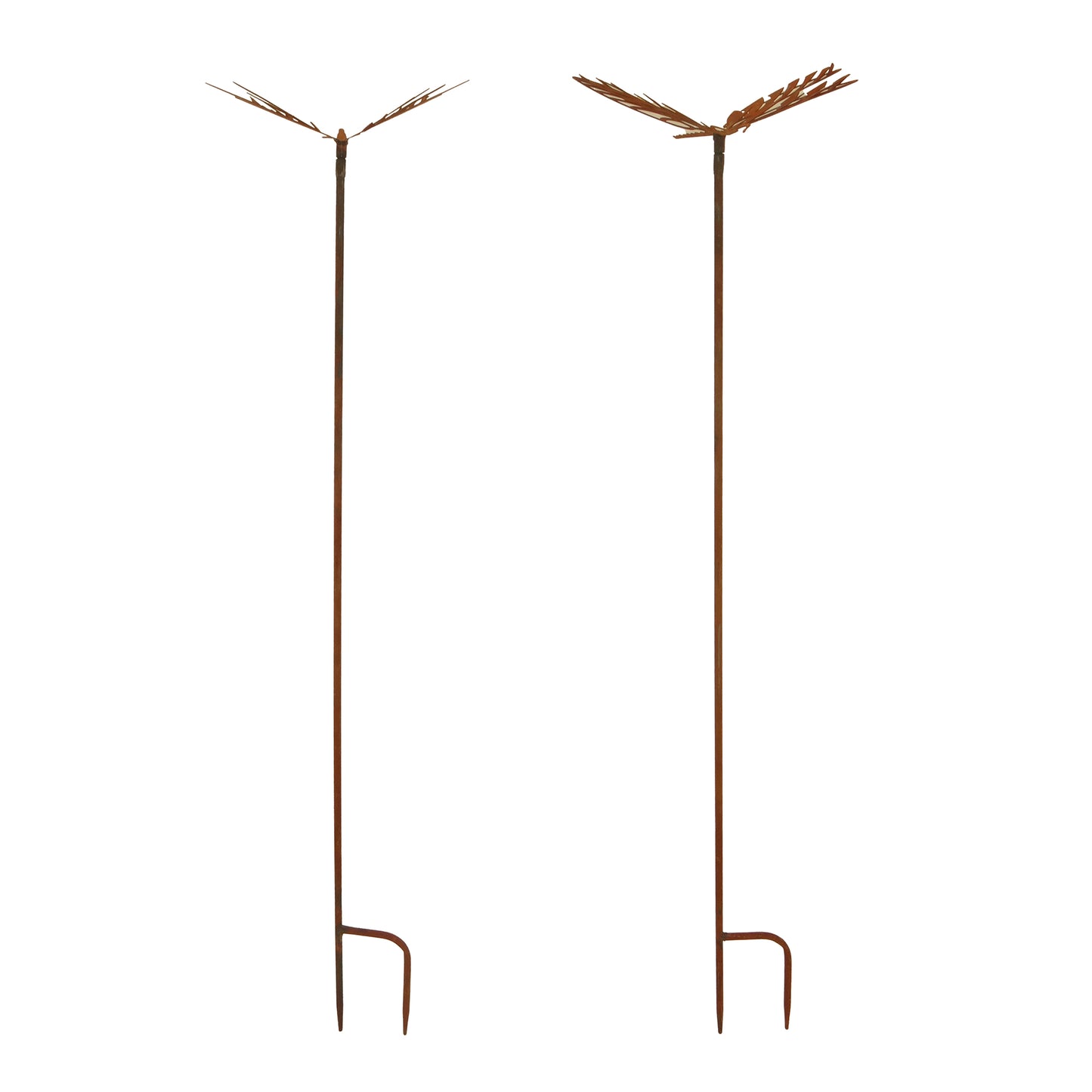 Gartenstecker Libelle 2er Set Metall  in rost