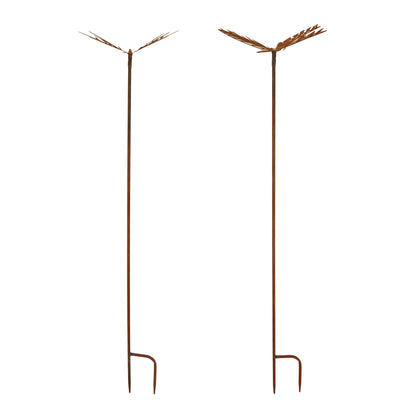 Gartenstecker Libelle 2er Set Metall  in rost