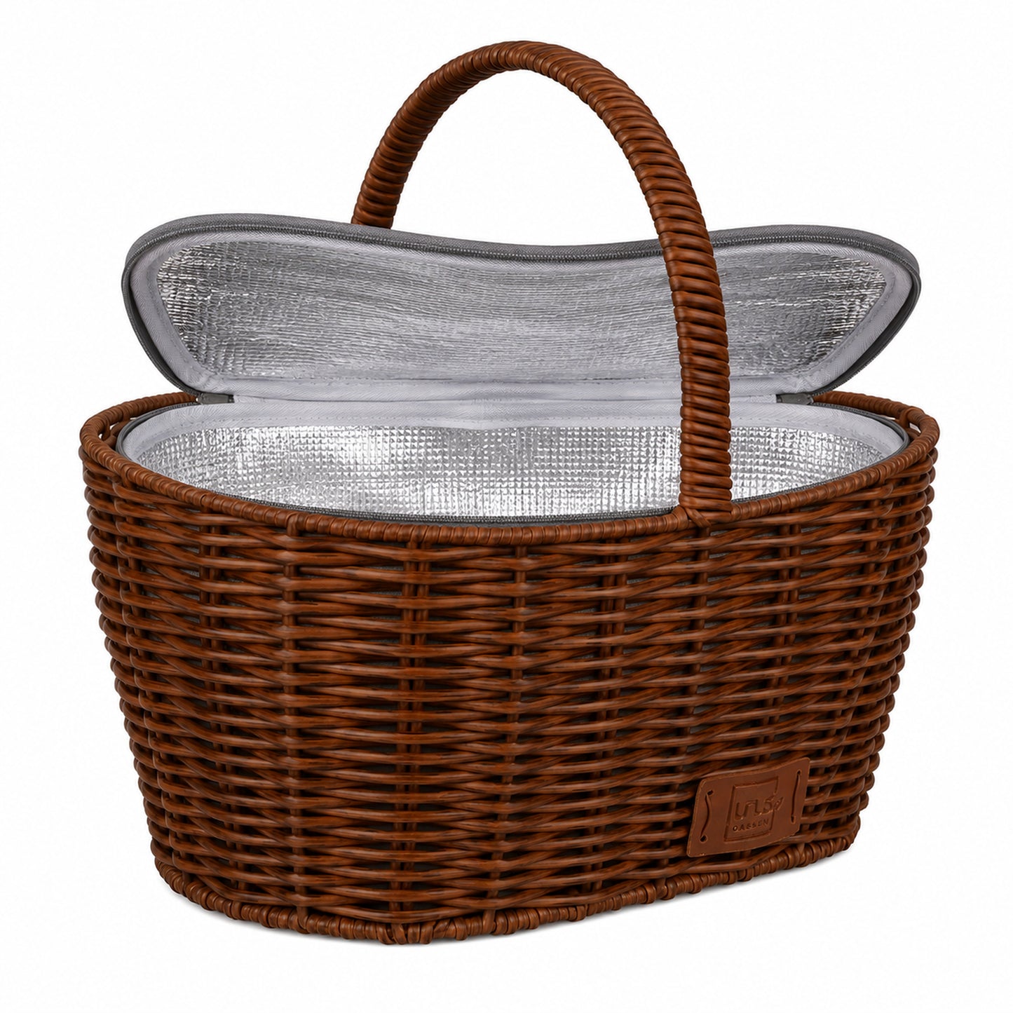 Einkaufskorb inklusive Kühltasche  in Rattan-Optik