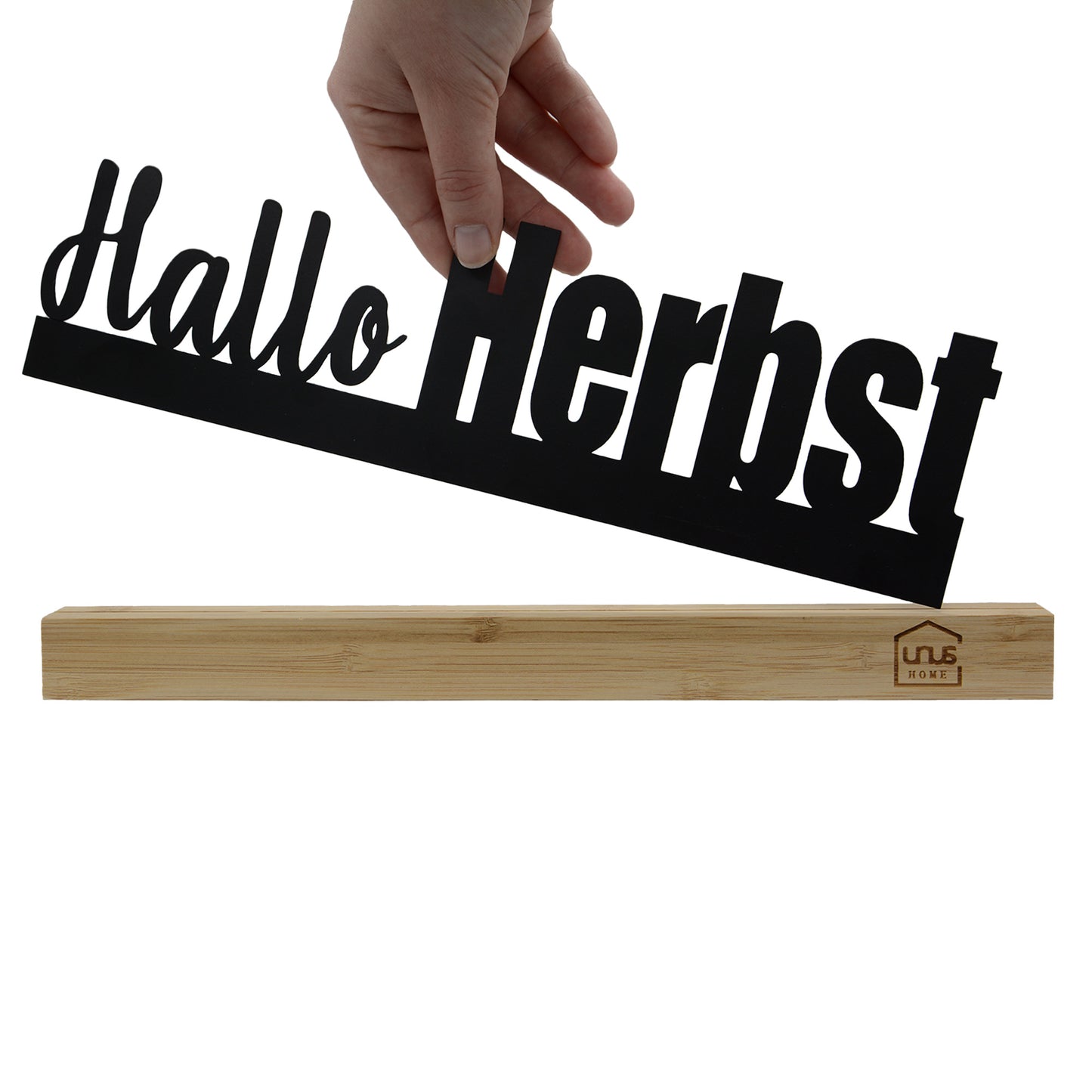 Aufsteller "Hallo Herbst" schwarz