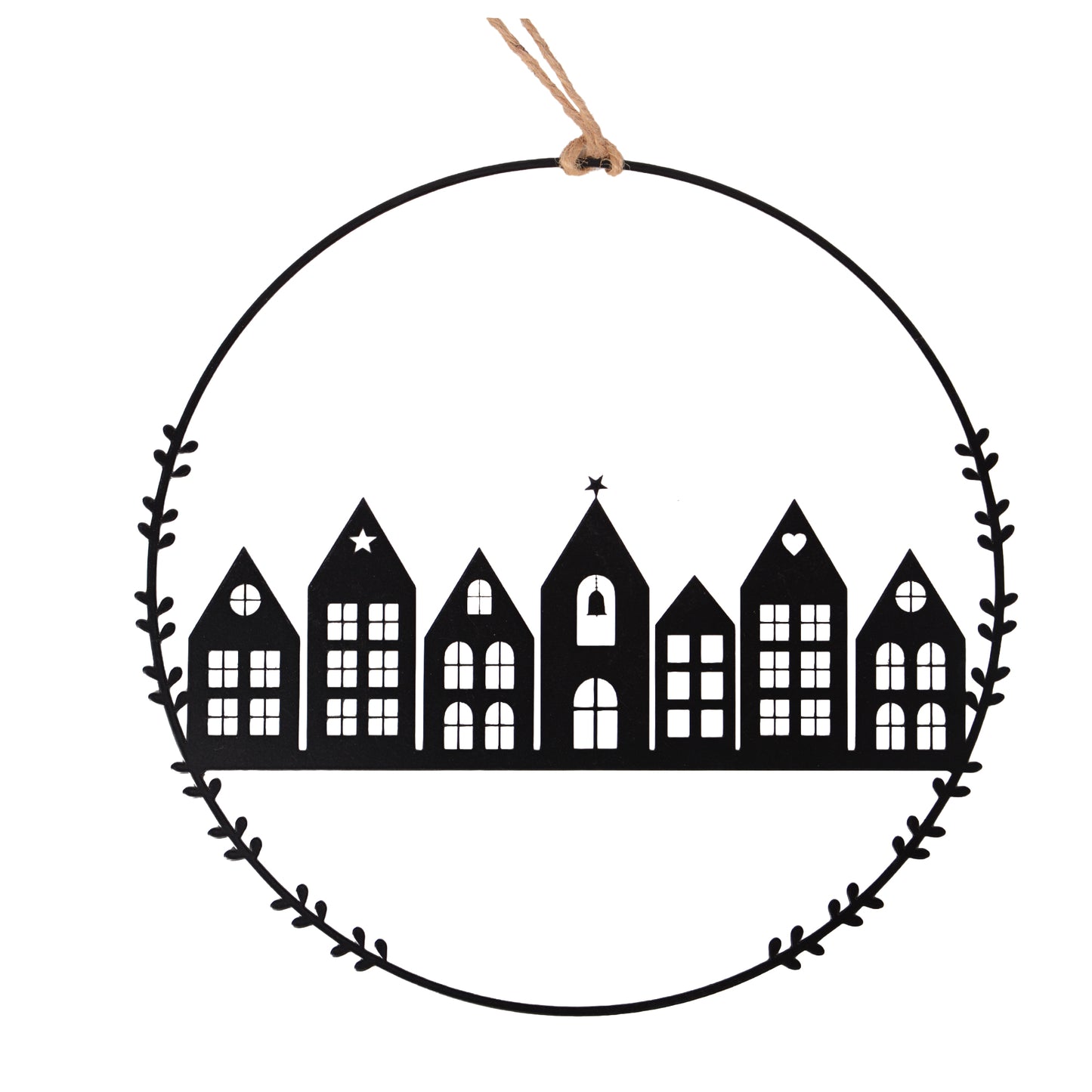 Aufhänger Stadt in schwarz 25cm
