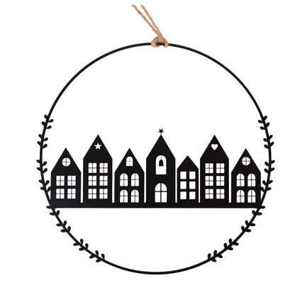 Aufhänger Stadt in schwarz 25cm