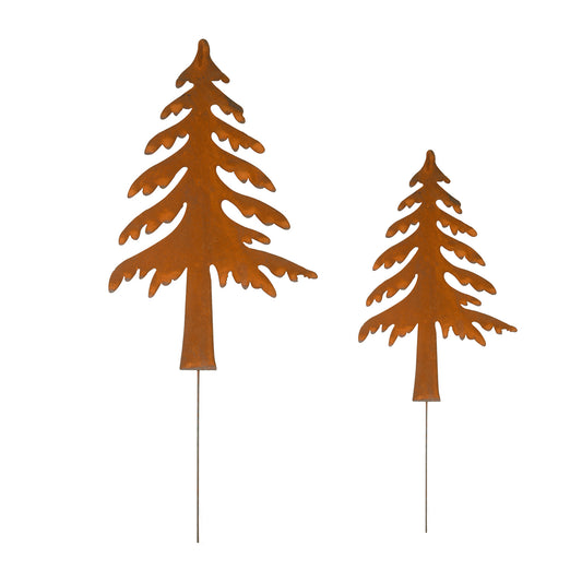 Roststecker Zink Tannenbaum rostig 2er Set