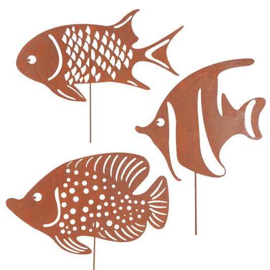 Roststecker Fische 3er Set groß
