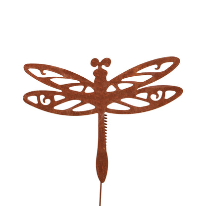 Roststecker Schmetterling und Libelle mit Wackelfeder 2er Set
