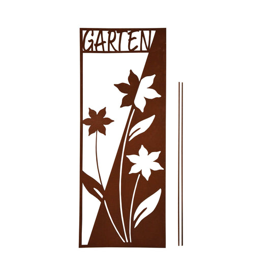 Stecker Rost Schild Blumen "Garten"