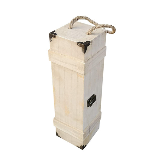 Weinbox Holz mit Metall Scharniere u Seilgriff