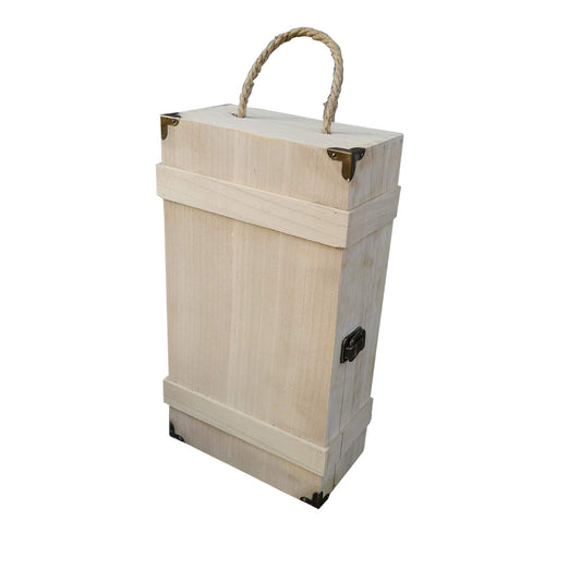 Weinbox Holz mit Metall Scharniere u Seilgriff