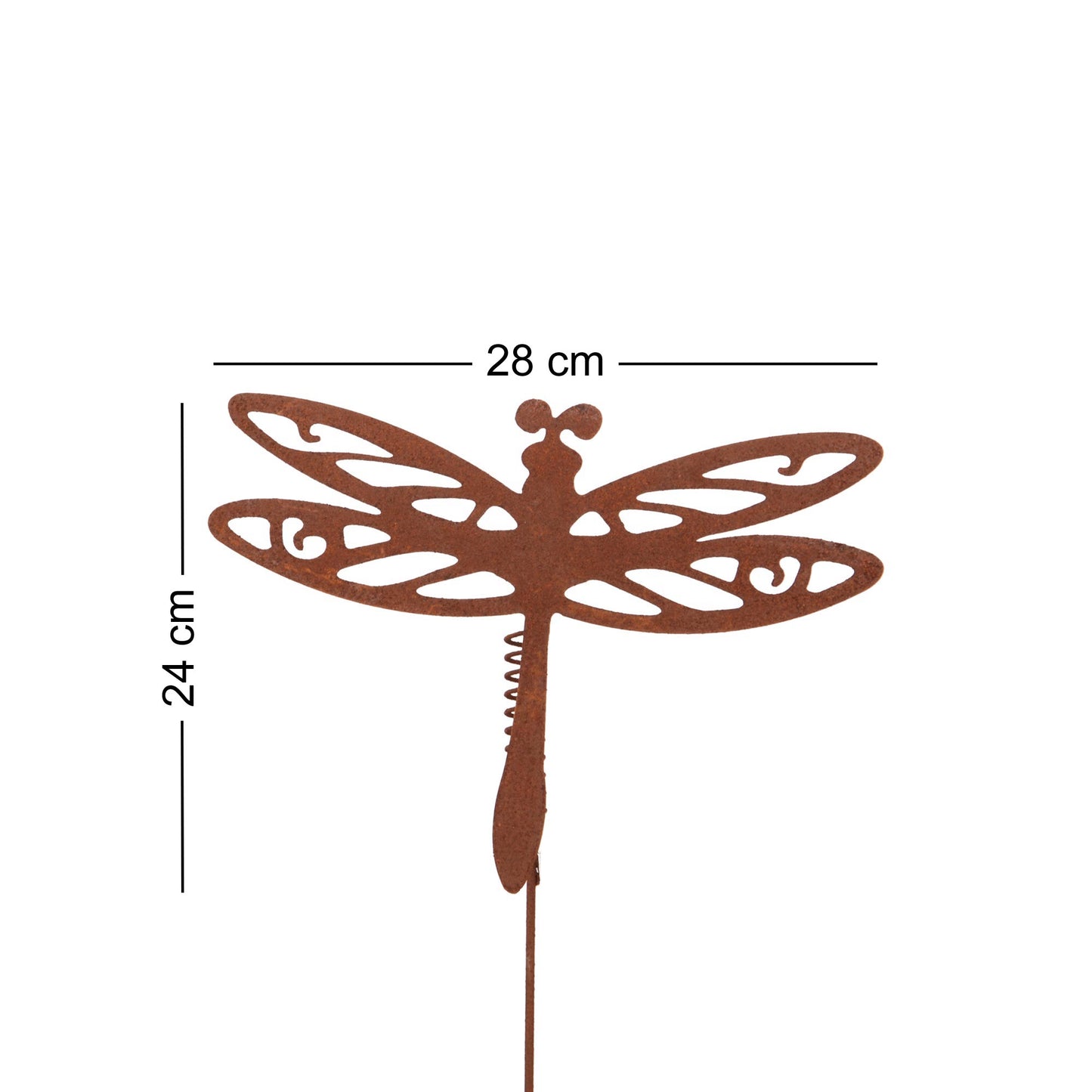 Roststecker Libelle mit Wackelfeder verschiedene Größen