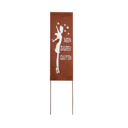Roststecker Schild Zaubergarten schmal