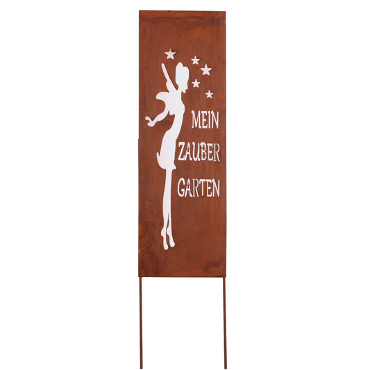 Roststecker Schild Zaubergarten schmal