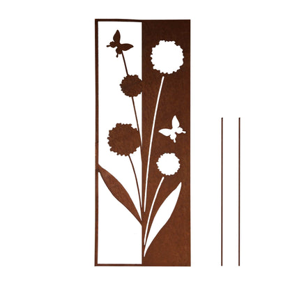 Stecker Rost Schild Blumen