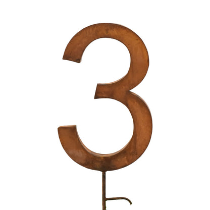 Metall-Nummer "0-9" mit Stab und Loch z. Hängen