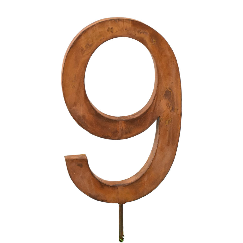 Metall-Nummer "0-9" mit Stab und Loch z. Hängen