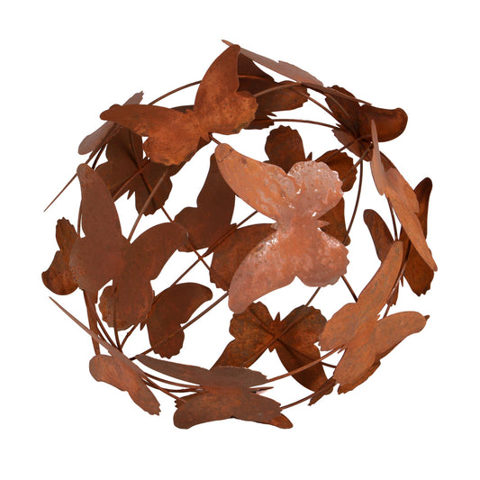Deko-Kugel Schmetterlinge Rost Ø29