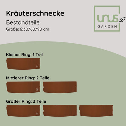 Kräuterschnecke mit drei Ringen in 2 Größen