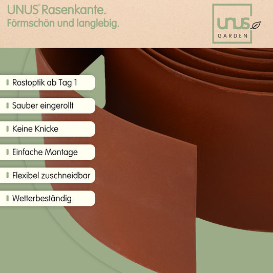 Beeteinfassung Rasenkante Rostoptik 14x1000cm
