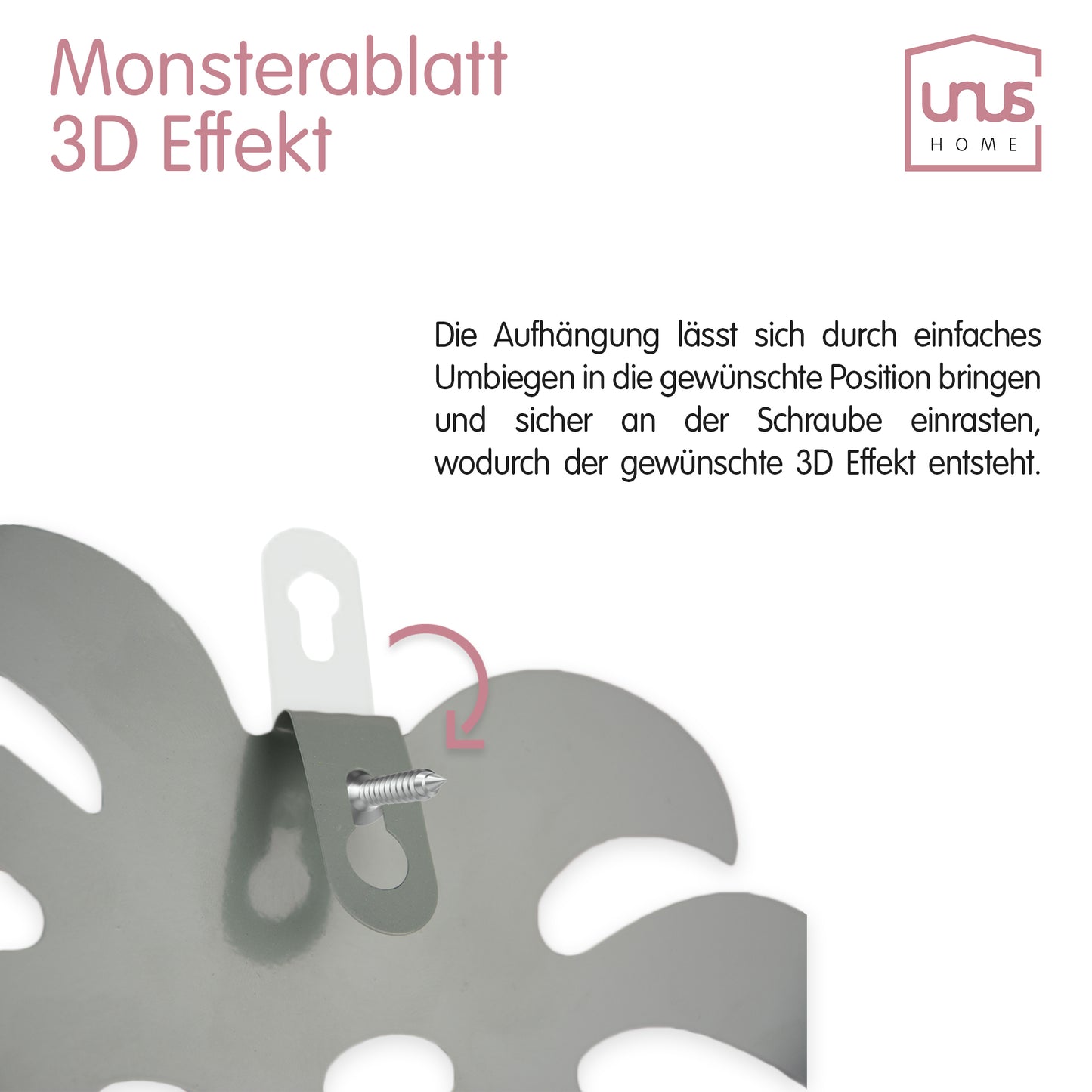 Wandaufhänger Monsterablatt 3er Set, verschiedene Farben