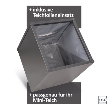 Pflanzkübel anthrazit verschiedende Größen inklusive Teichfolieneinsatz