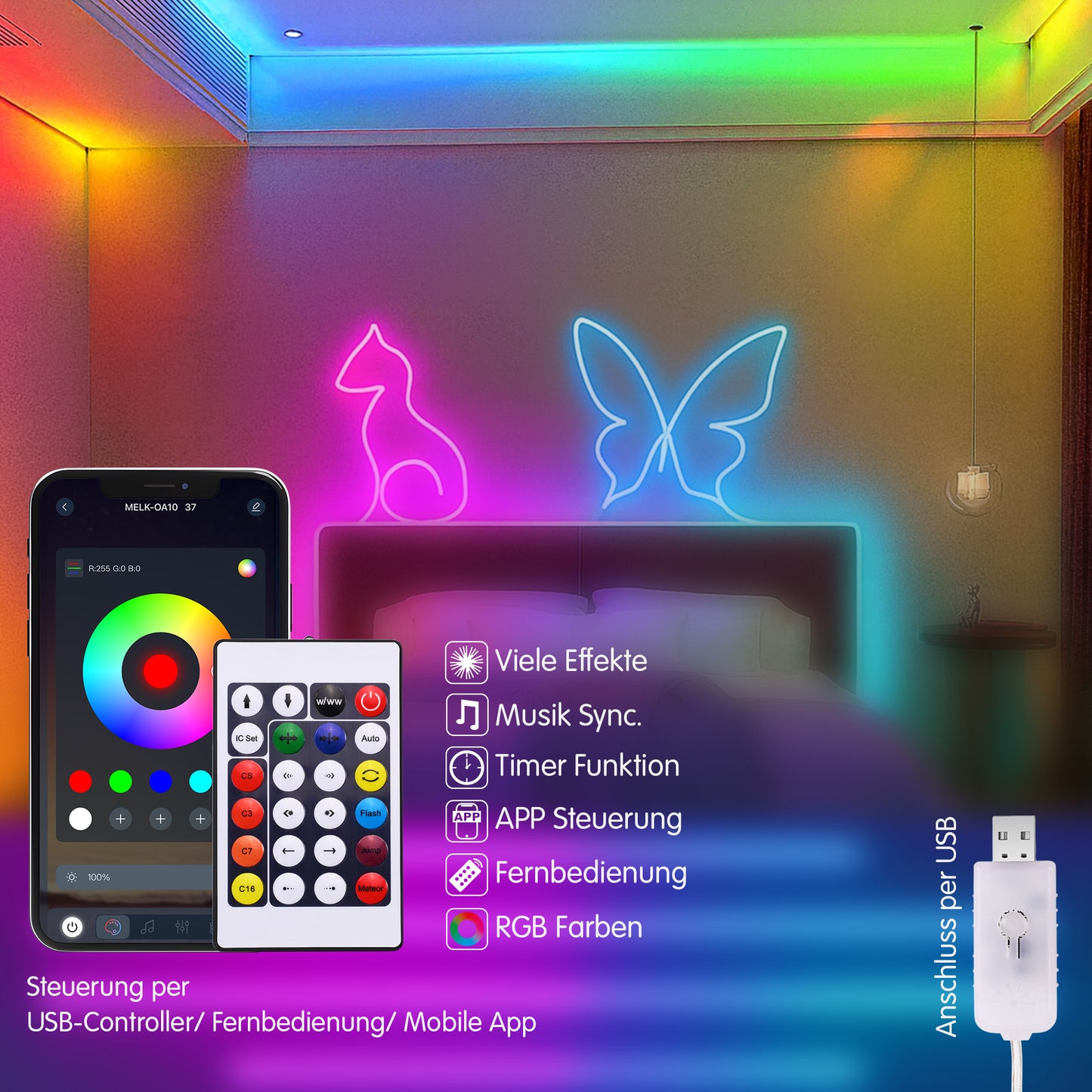 LED Streifen mit App Steuerung