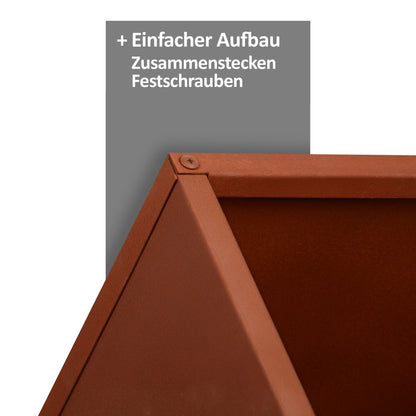 Pflanzkübel aus Metall Rostoptik inklusive Teichfolieneinsatz verschiedene Größen
