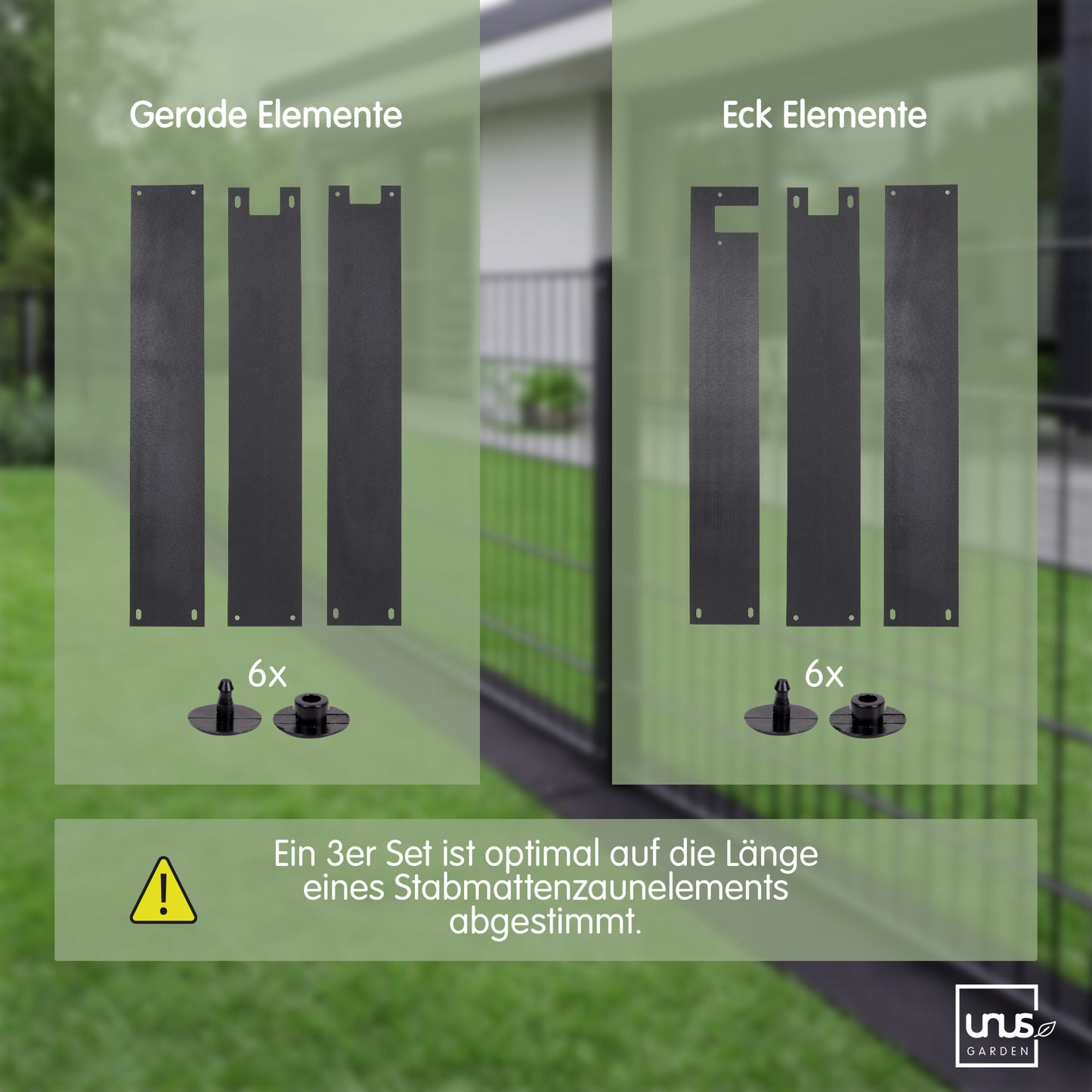 Keinkraut® Zaunschutz Unkrautschutz aus recyceltem Kunststoff schwarz