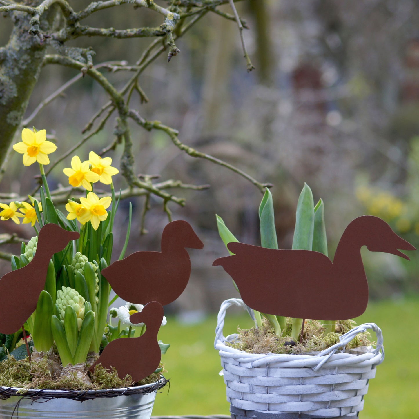 Gartenstecker Entenfamilie 4er Set