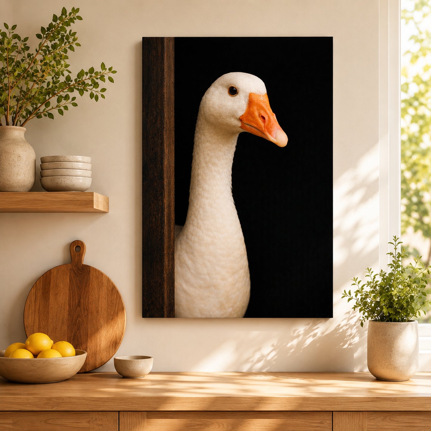 Leinwand Tierportrait Gans bespannter Keilrahmen