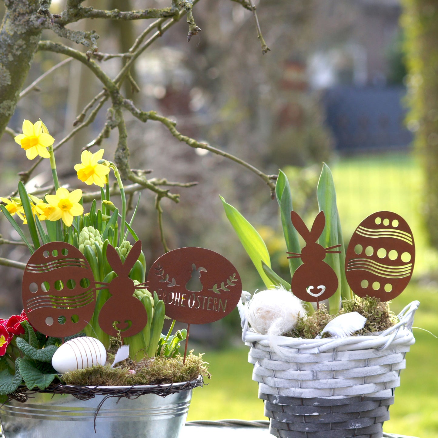 Gartenstecker Rost Ostern 5er Set
