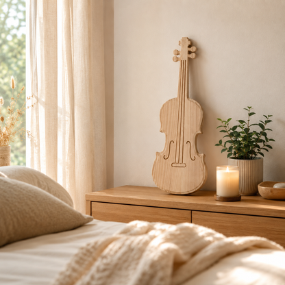 Dekoartikel Holz Geige "Viola" in natur