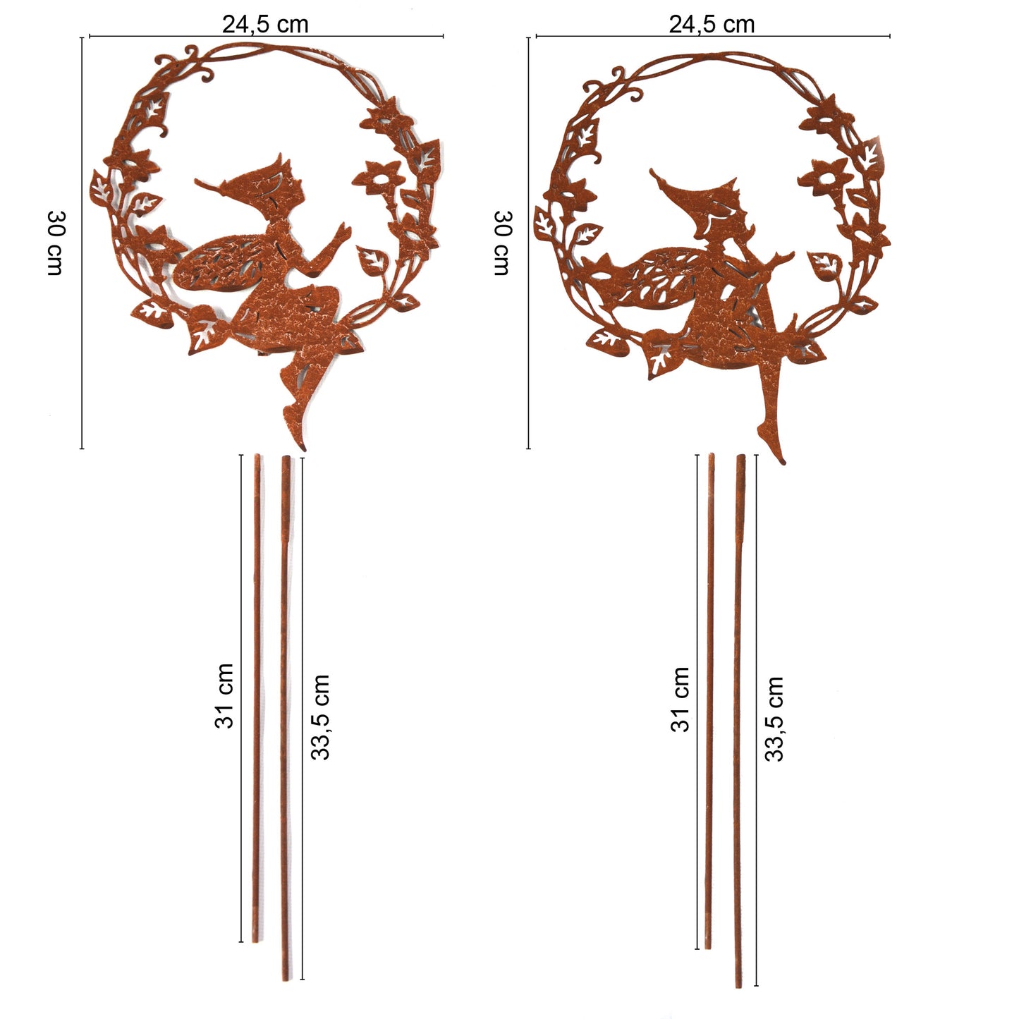 Stecker Rost rund mit Elfen im 2er Set