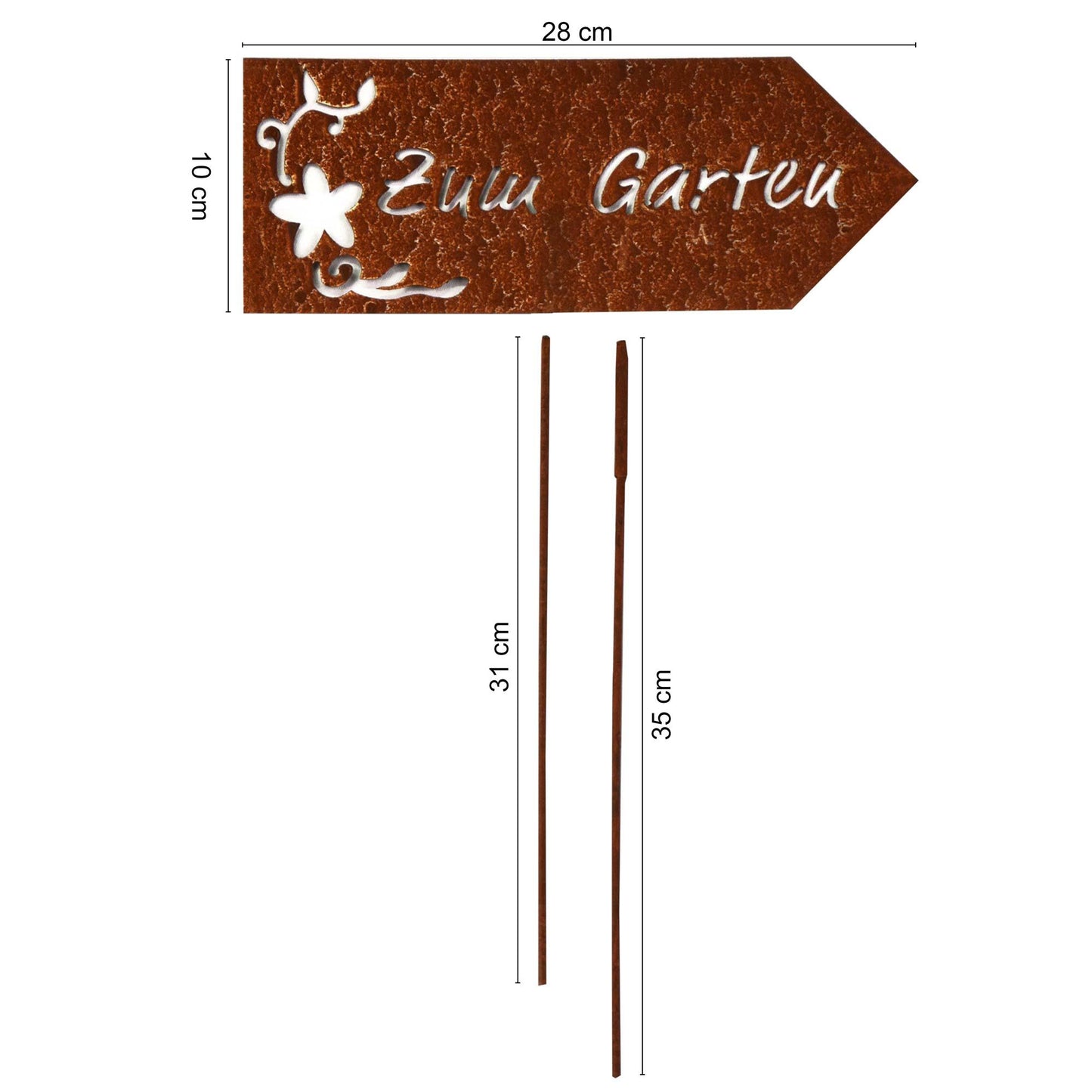 Stecker Rost Schild Zum Garten