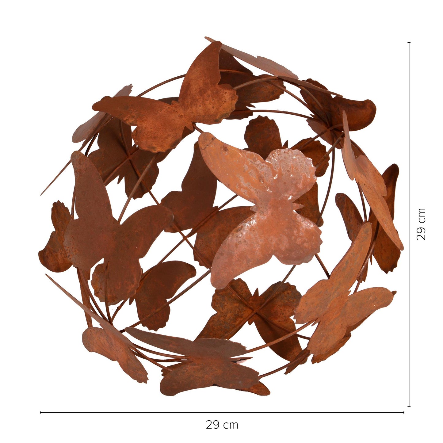 Deko-Kugel Schmetterlinge Rost Ø29