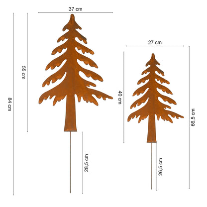 Roststecker Zink Tannenbaum rostig 2er Set